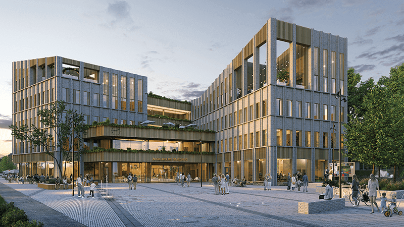 Illustration på hur stadshuset kan komma att se ut.
