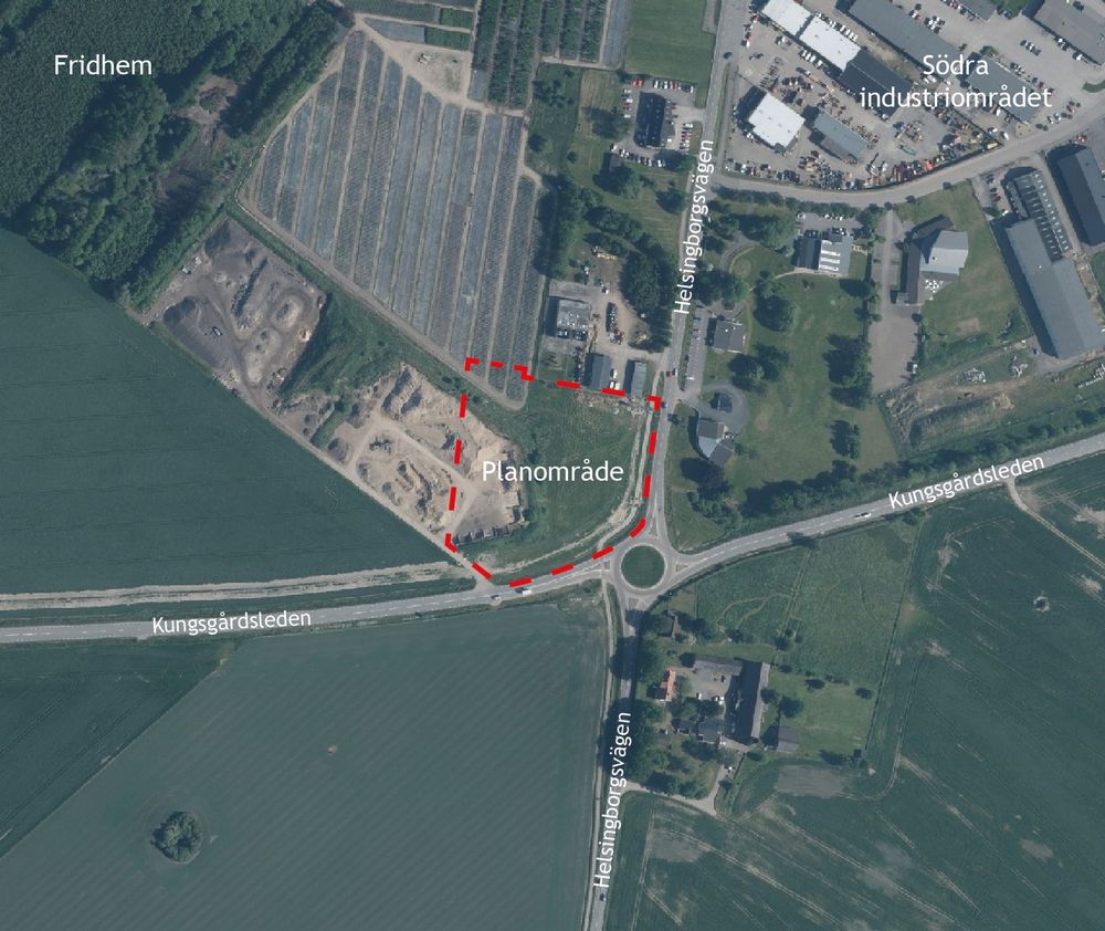 Illustrationen visar planområdets läge och avgränsning.