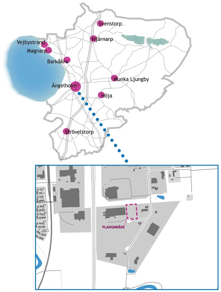 Illustrationen visar planområdets läge och avgränsning.