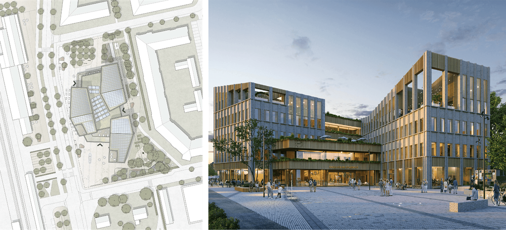 Bilderna visar det vinnande arkitektförslaget ritat av Liljewall.