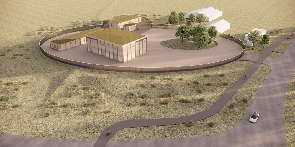 Illustrationen visar ett ungefärligt läge där en tillfällig in- och utfart föreslås placeras.