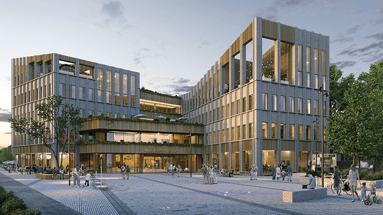 Illustration på hur stadshuset kan komma att se ut.