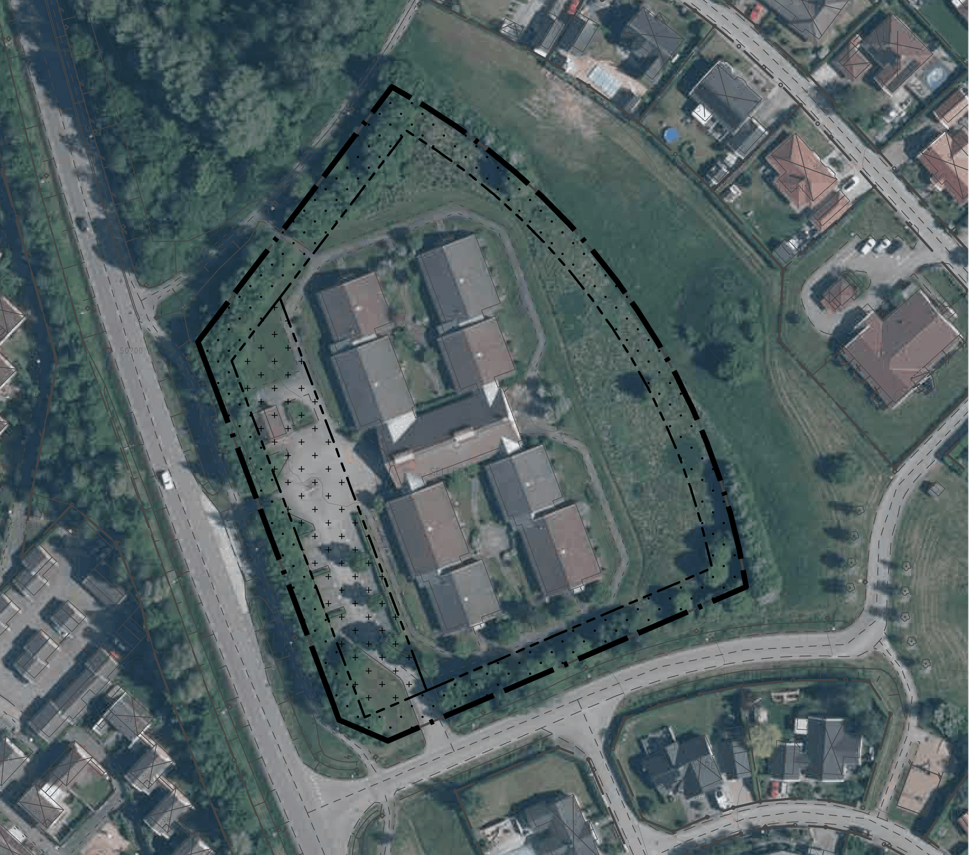 Ortofoto med plangränser. 